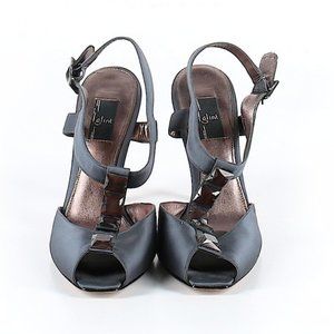 Glint Peep Toe Gray Heels 8 1/2
